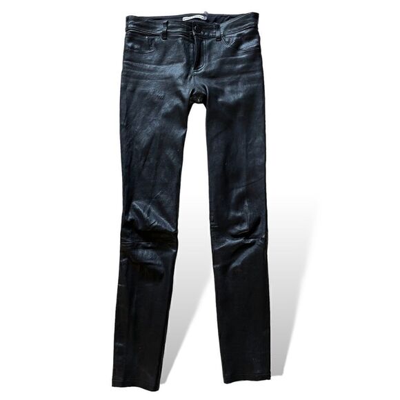 ❤️SOLD❤️ALICE + OLIVIA Mid-Rise Skinny Leg Lamb Leather Pants  |Size: 0| - Picture 1 of 7